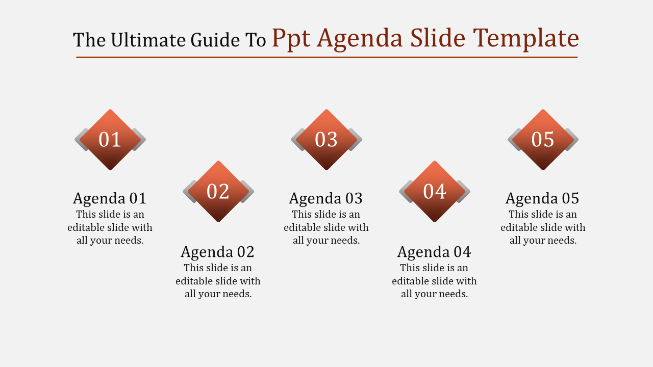 Free - Leave an Everlasting PPT Agenda Slide Template Design
